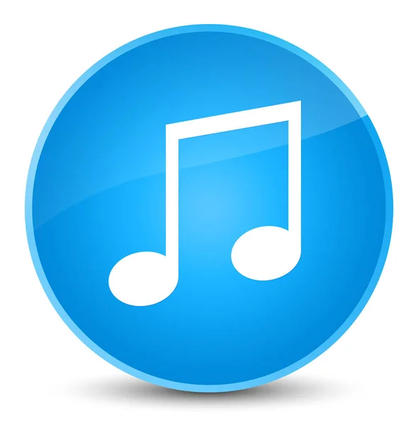 Muziek pictogram elegante cyaan blauw ronde knop — Stockfoto