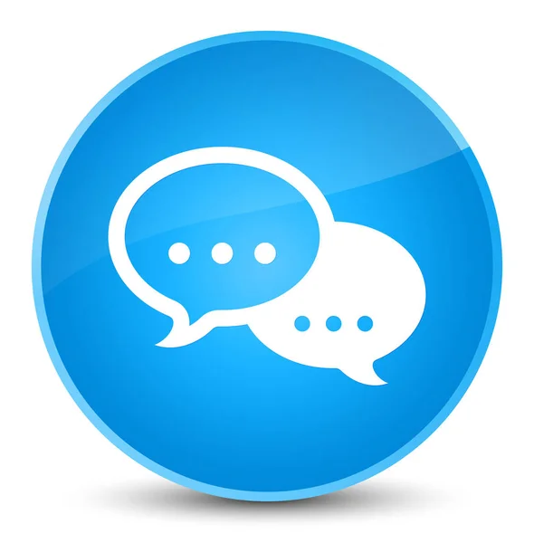 Talk bubble icon elegant cyan blue round button — Stock Photo, Image