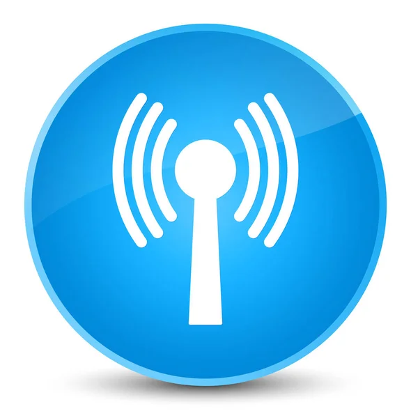 Wlan network icon elegant cyanblau runde Taste — Stockfoto