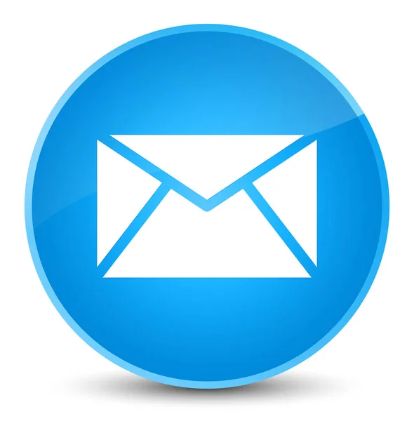 Email icona elegante blu ciano pulsante rotondo — Foto Stock
