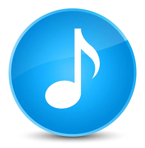 Icona musicale elegante blu ciano pulsante rotondo — Foto Stock