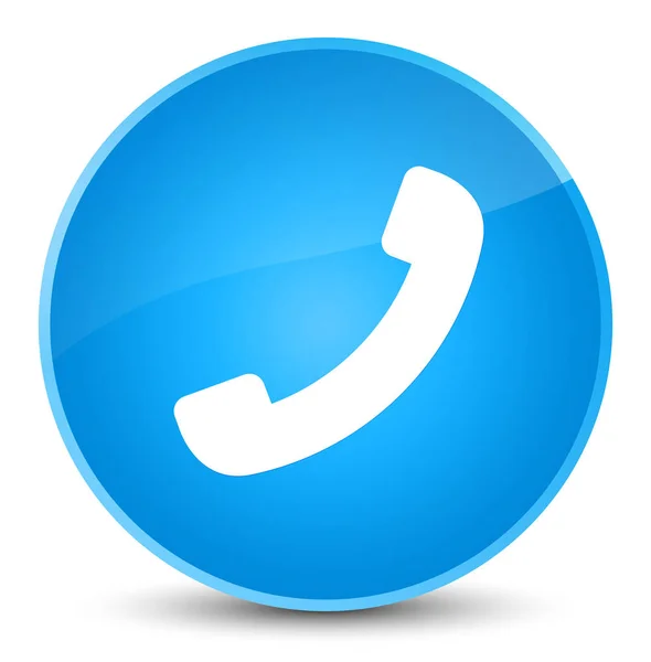 Icono del teléfono elegante botón redondo azul cian —  Fotos de Stock