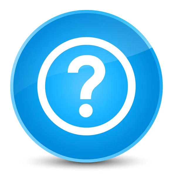 Pergunta ícone elegante ciano azul botão redondo — Fotografia de Stock