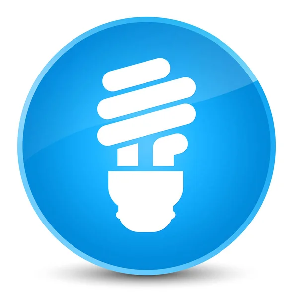 Icône ampoule élégant bouton rond bleu cyan — Photo