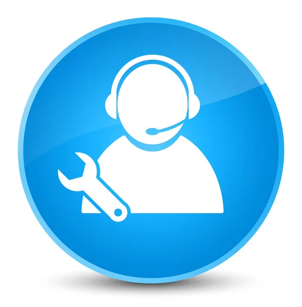 Tech ondersteuning pictogram elegante cyaan blauw ronde knop — Stockfoto