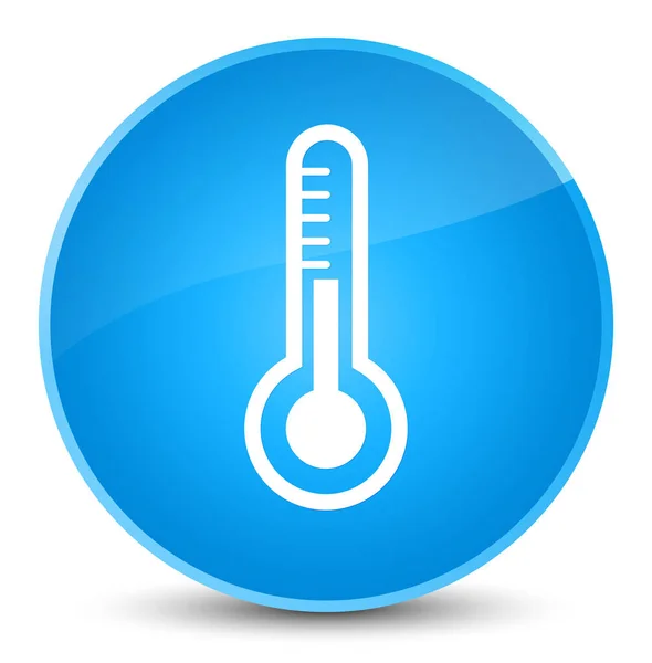 Thermometer pictogram elegante cyaan blauw ronde knop — Stockfoto