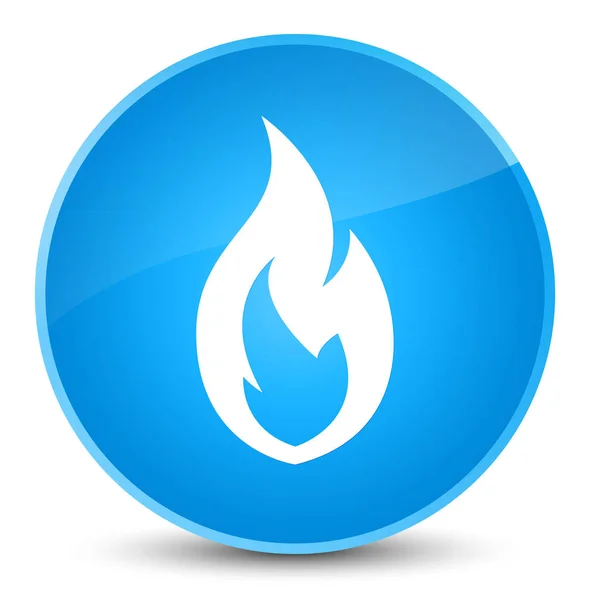 Icône de flamme de feu élégant bouton rond bleu cyan — Photo