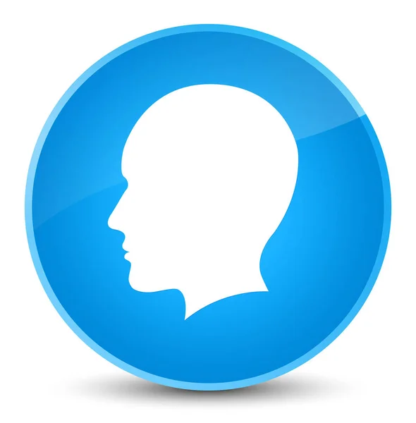 Κεφάλι άνδρες αντιμετωπίζουν εικονίδιο κομψό κυανό μπλε στρογγυλό κουμπί — Φωτογραφία Αρχείου