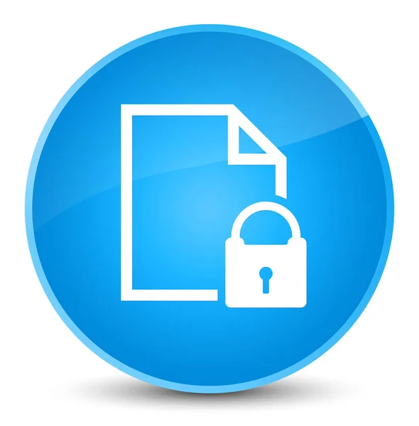 Secure document icon elegant cyan blue round button — Stock Photo, Image