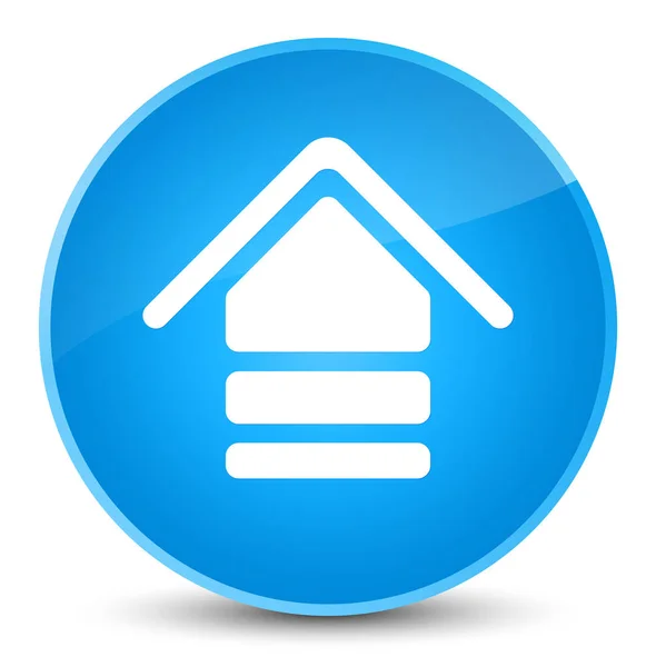 Upload icon elegant cyan blue round button — Stock Photo, Image