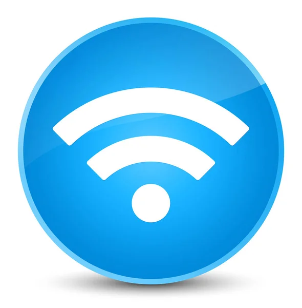 Wifi icon elegant cyan blue round button