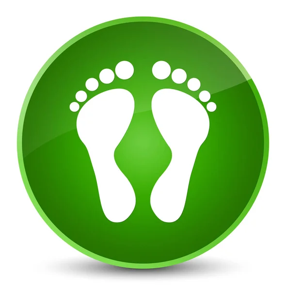 Footprint icon elegant green round button — Stock Photo, Image