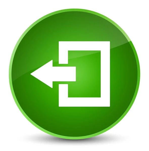 Logout icon elegant green round button — Stock Photo, Image