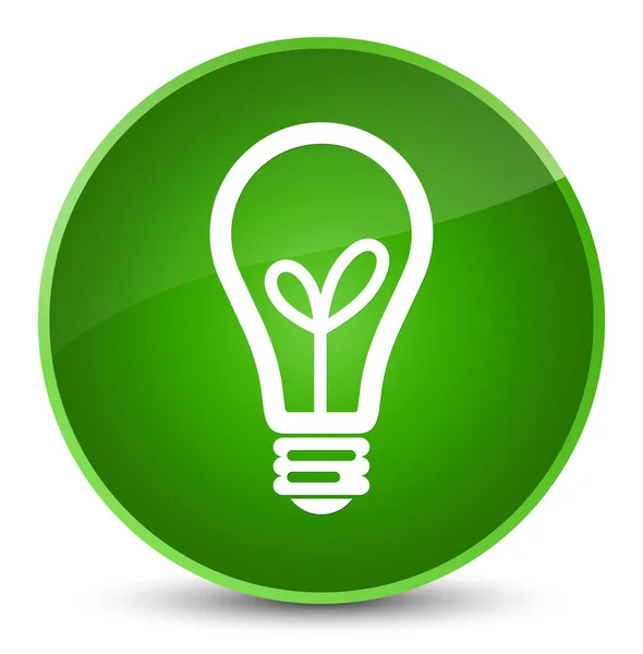 Lampadina icona elegante pulsante rotondo verde — Foto Stock
