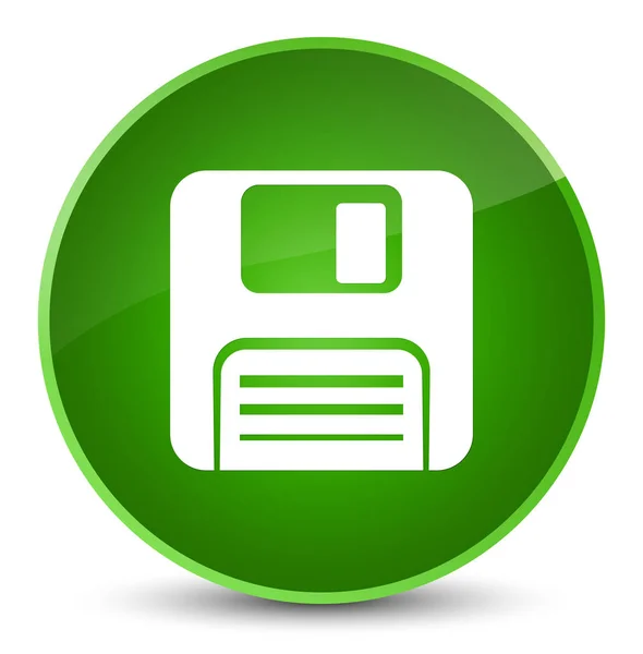 Diskette Symbol elegante grüne runde Taste — Stockfoto