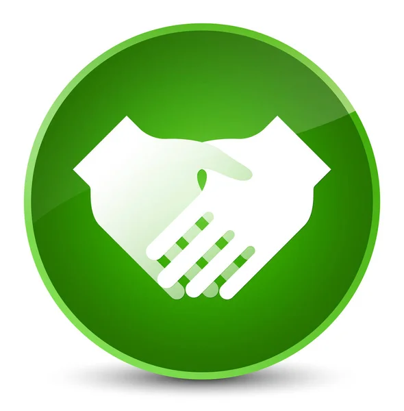 Handshake icon elegant green round button