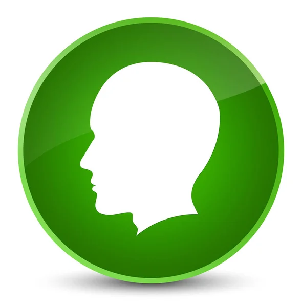 Κεφάλι ανδρικό πρόσωπο εικονίδιο κομψό πράσινο στρογγυλό κουμπί — Φωτογραφία Αρχείου