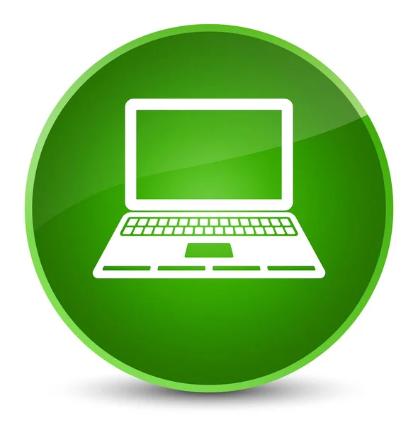 Laptop icon elegant green round button