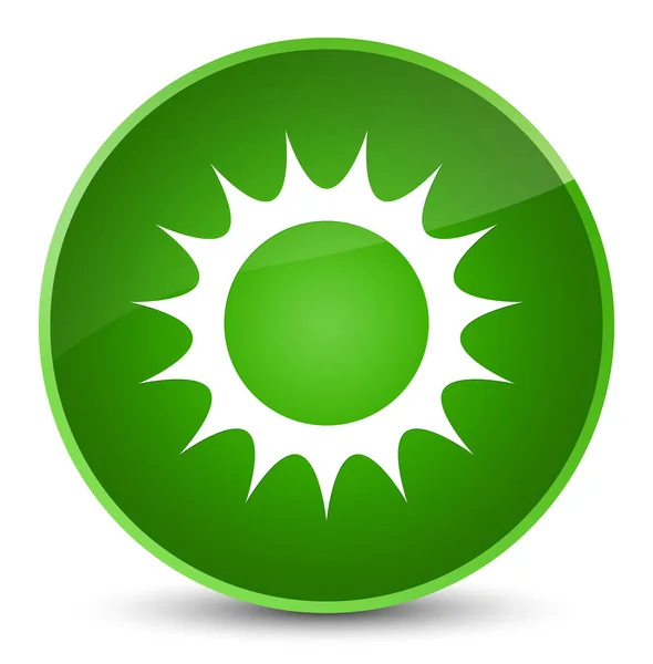Sun icon elegant green round button