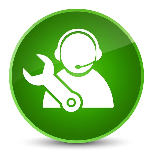 Tech support icon elegant green round button