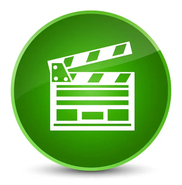 Cinéma icône clip élégant bouton rond vert — Photo