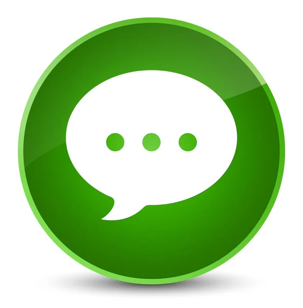 Tombol bundar hijau elegan pada ikon percakapan — Stok Foto