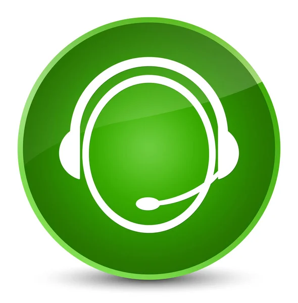 Servicio de atención al cliente icono elegante botón redondo verde — Foto de Stock