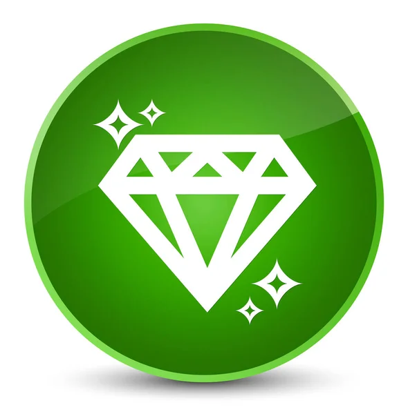 Icono de diamante elegante botón redondo verde — Foto de Stock