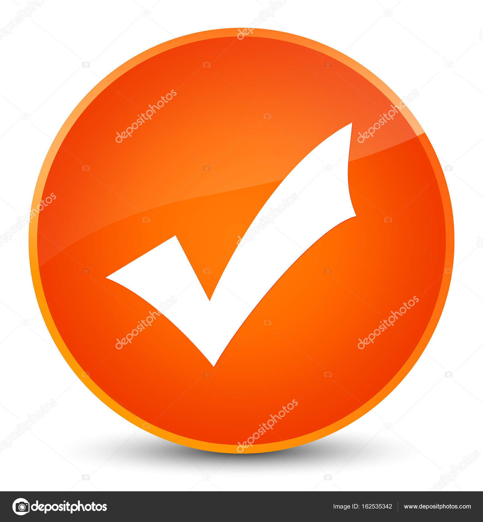 検証アイコン エレガントなオレンジ色の丸いボタン ストック写真 C Fr Design