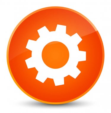 İşlem simgesi zarif turuncu yuvarlak düğmesine