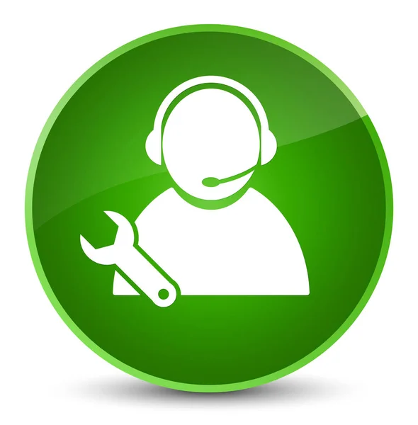 Tech support icon elegant green round button