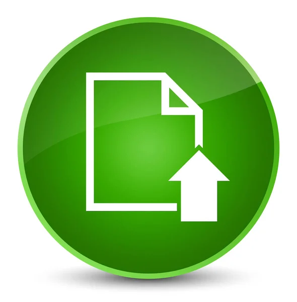 Subir documento icono elegante botón redondo verde — Foto de Stock