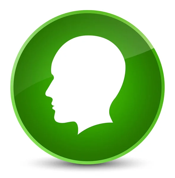 Kepala pria menghadapi ikon elegan tombol bundar hijau — Stok Foto