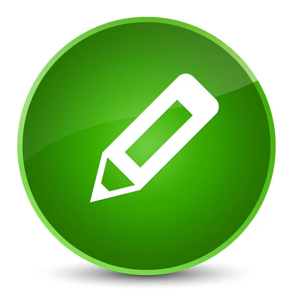 Ikona elegantní zelené kulaté tlačítko tužky — Stock fotografie