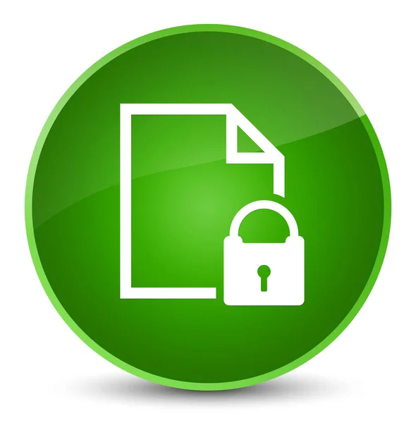 安全文档图标优雅绿色圆形按钮 — 图库照片
