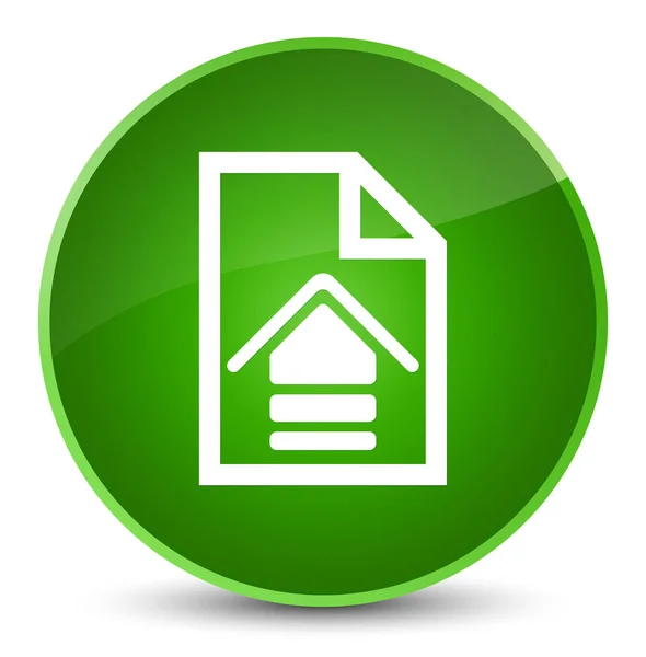 Uploaden document elegante groene ronde knoop van het pictogram — Stockfoto