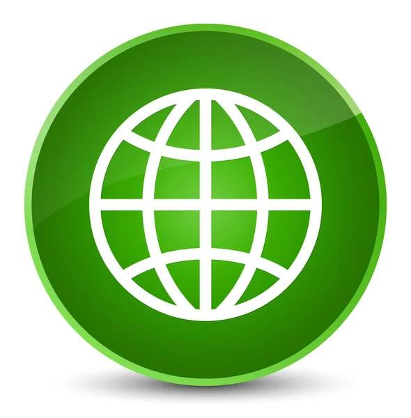 World icon elegant green round button — Stock Photo, Image