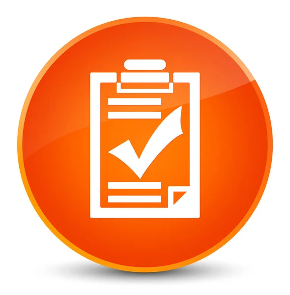 Lista de verificação ícone elegante laranja botão redondo — Fotografia de Stock