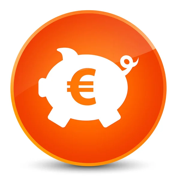 Piggy bank euro sign icon elegant orange round button — Stock Photo, Image