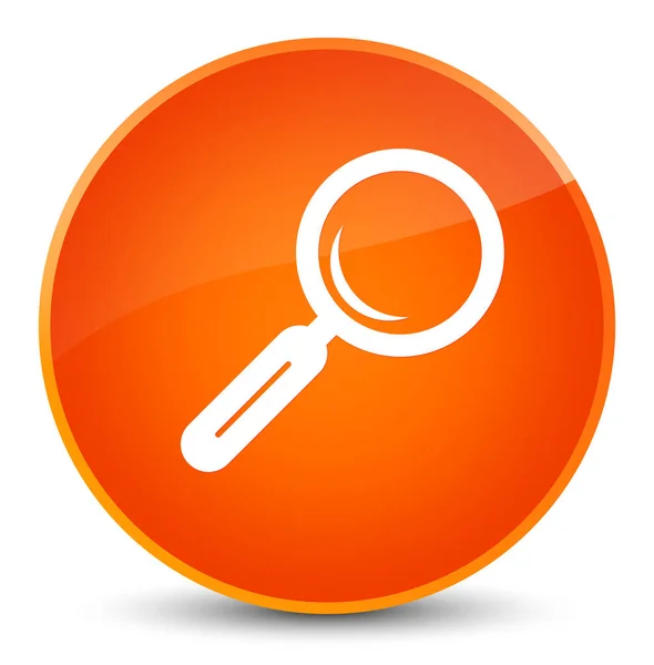 Magnifying glass icon elegant orange round button — Stock Photo, Image