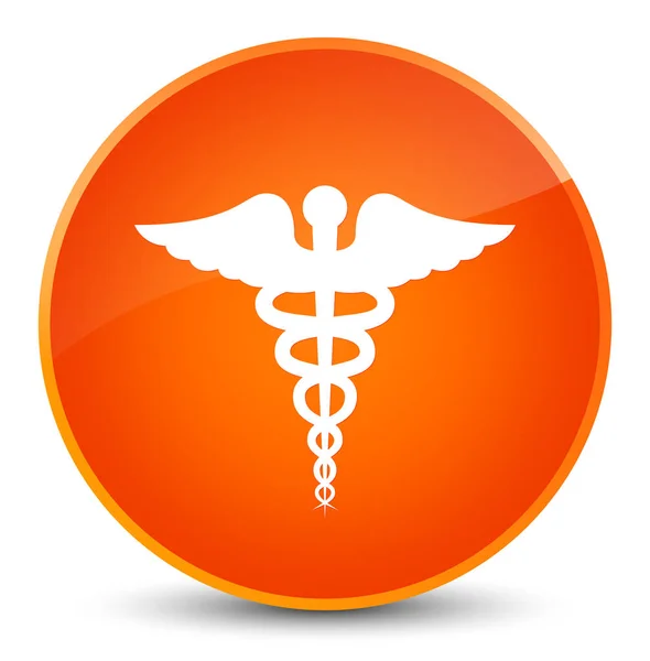 Медична іконка елегантна помаранчева кругла кнопка — стокове фото