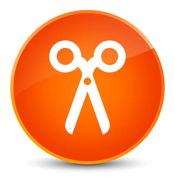 Ciseaux icône élégant bouton rond orange — Photo