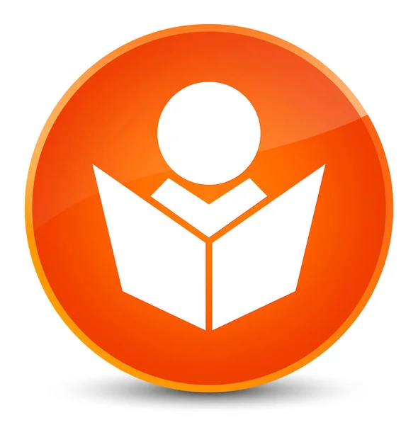 E-Öğrenim kutsal kişilerin resmi zarif turuncu yuvarlak düğme — Stok fotoğraf