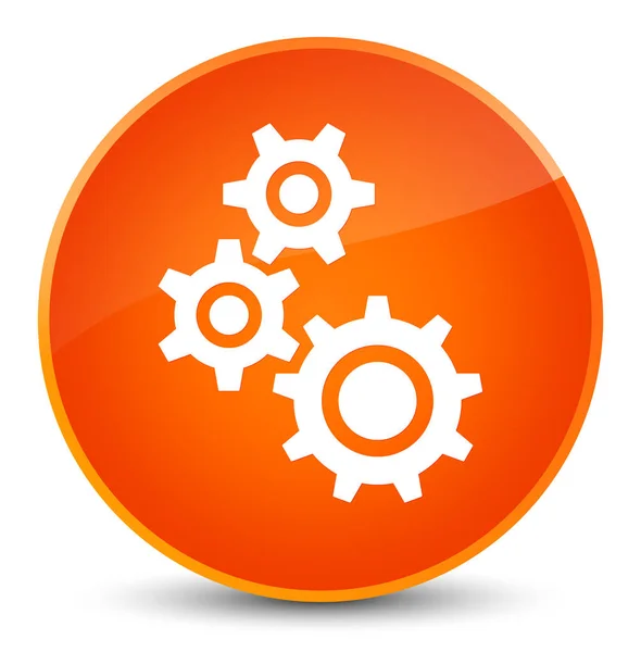 Icono de engranajes elegante botón redondo naranja — Foto de Stock