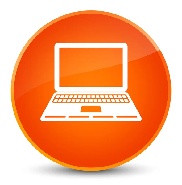 Laptop icon elegant orange round button — Stock Photo, Image