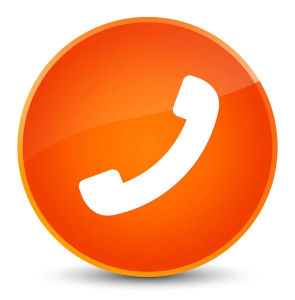 Icono del teléfono elegante botón redondo naranja —  Fotos de Stock