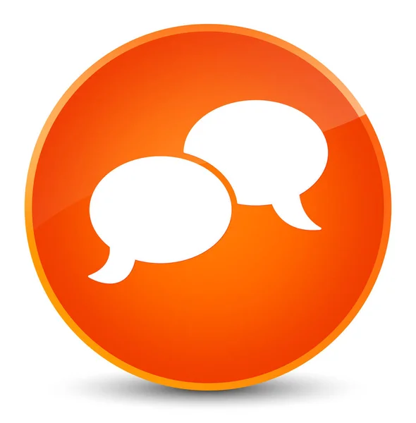 Chat zeepbel elegante oranje ronde knoop van het pictogram — Stockfoto