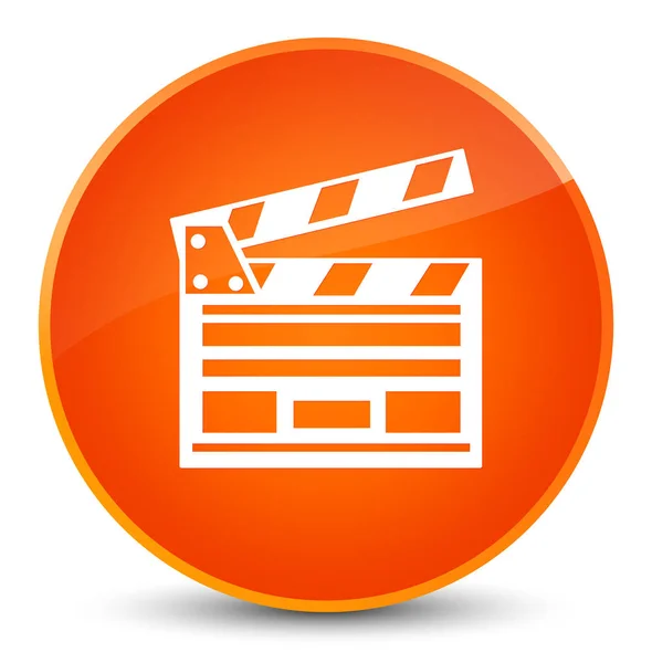 영화 클립 아이콘 우아한 오렌지 라운드 버튼 — 스톡 사진