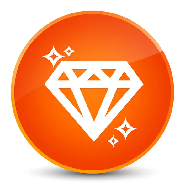 Icono de diamante elegante botón redondo naranja —  Fotos de Stock