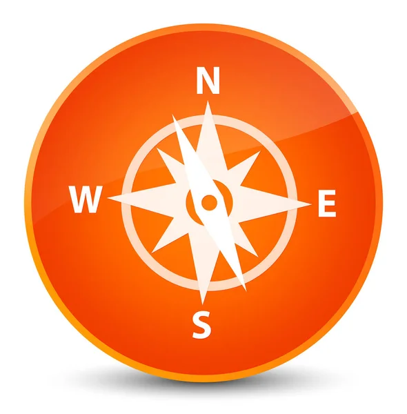Kompassymbolen eleganta orange runda knappen — Stockfoto